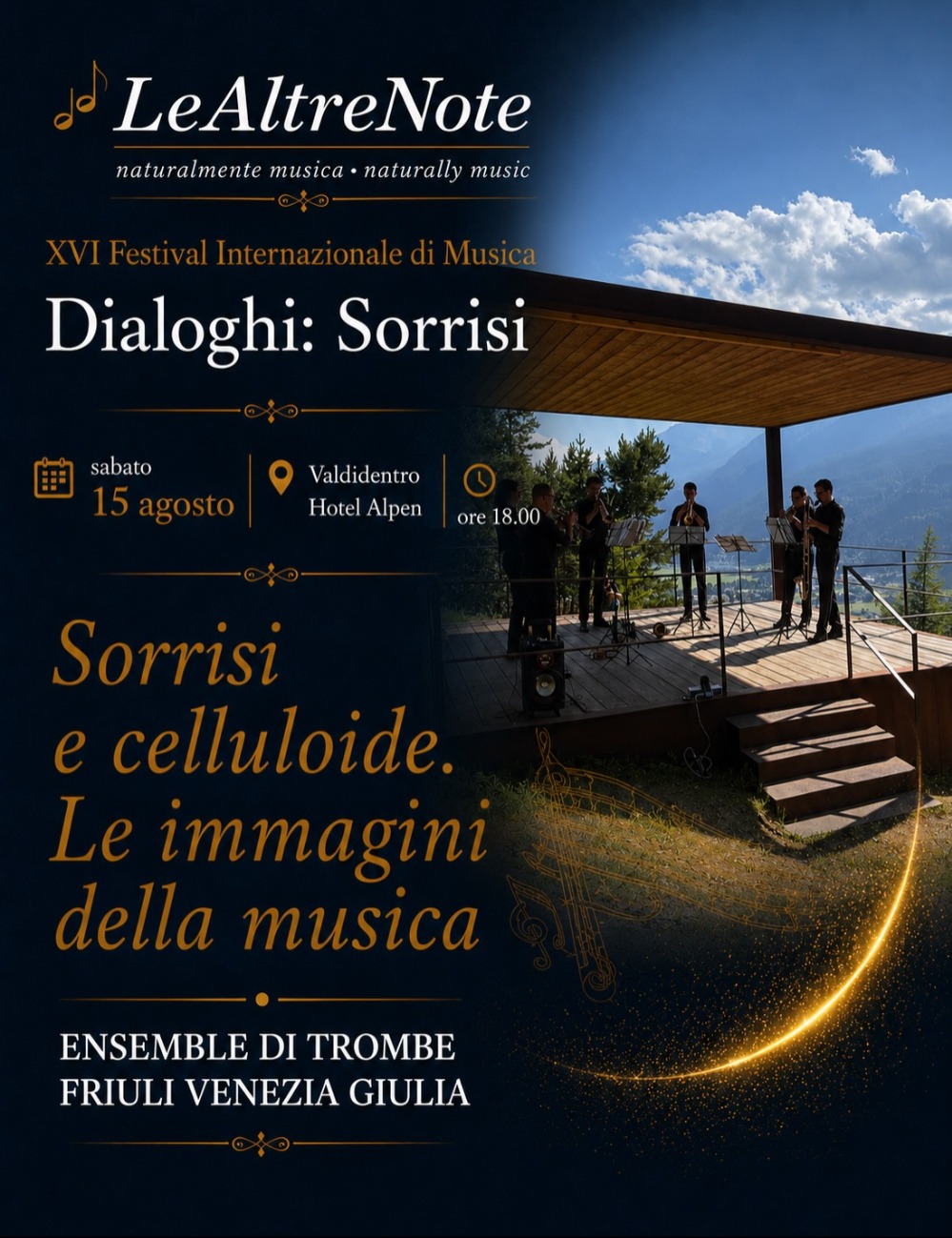 Immagine Evento Festival Le Altre Note 2026 — Dialoghi: Sorrisi Sorrisi e celluloide. Le immagini della musica | Calendario Valtellinese