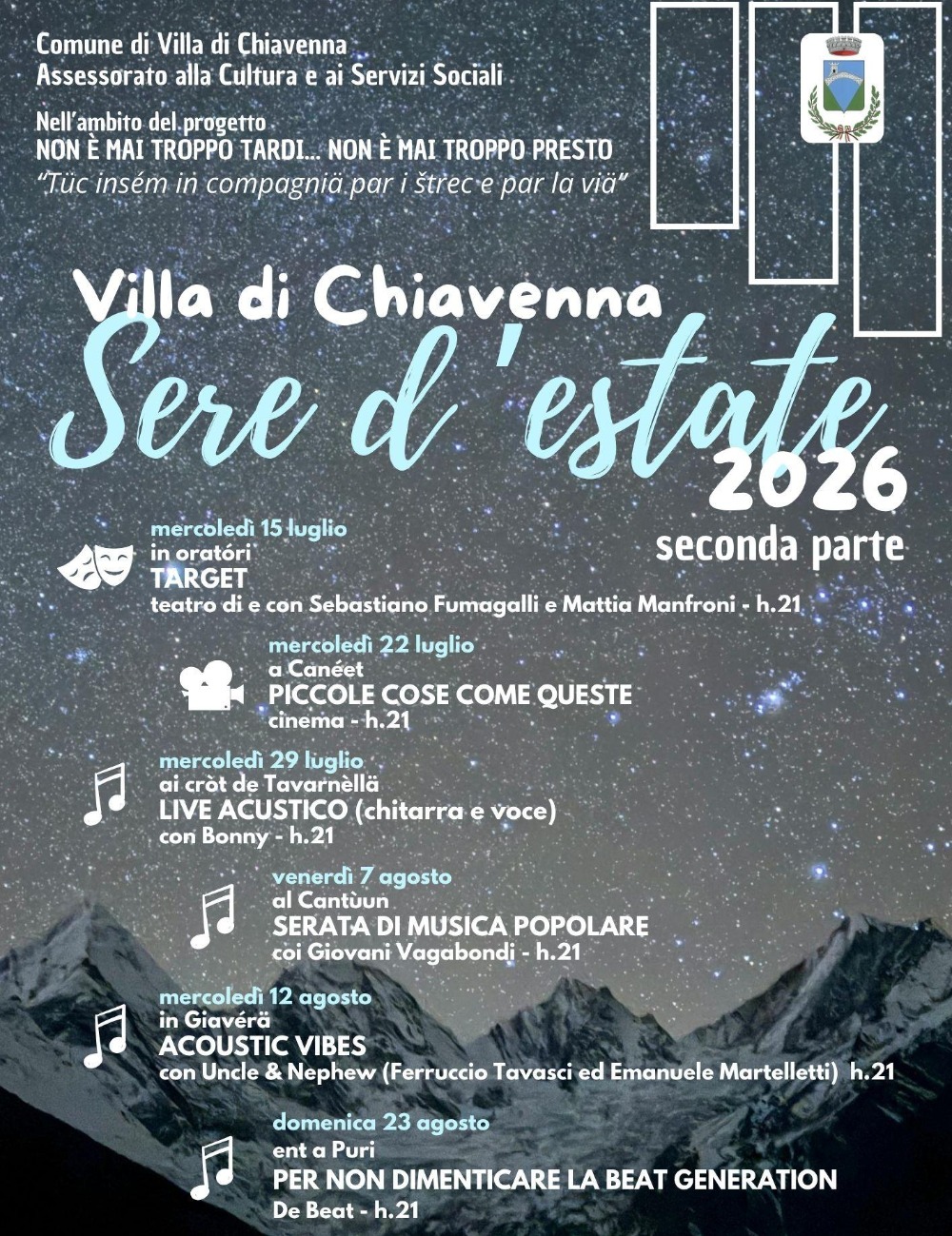 Immagine Evento Sere d’estate 2026 | Calendario Valtellinese