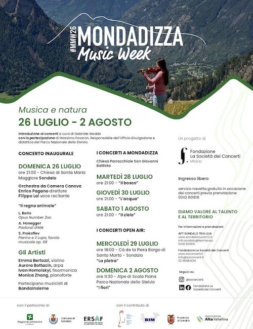 Immagine Evento Mondadizza Music Week | Calendario Valtellinese