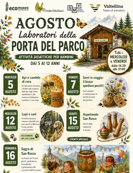 Immagine Evento Laboratori di Agosto a la Porta del Parco | Calendario Valtellinese