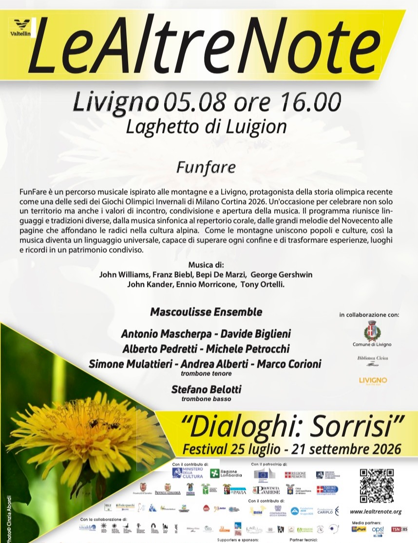 Immagine Evento Festival Le Altre Note 2026 — Dialoghi: Sorrisi FunFare Mascoulisse Ensemble | Calendario Valtellinese