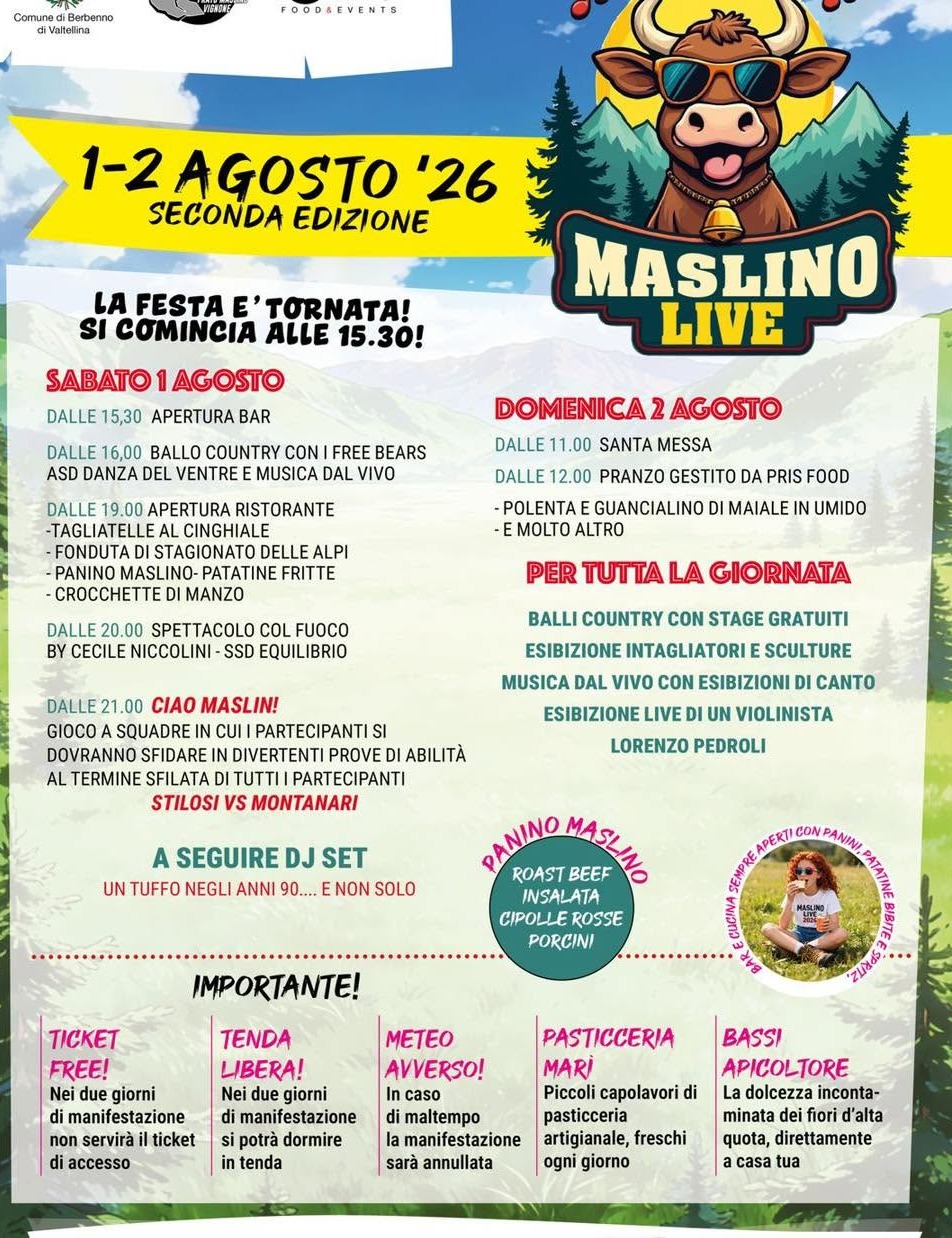 Immagine Evento Maslino Live | Calendario Valtellinese