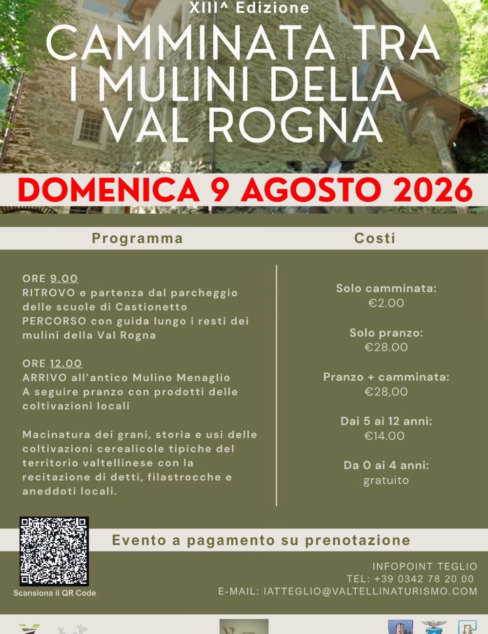 Immagine Evento Camminata tra i mulini della Val Rogna | Calendario Valtellinese