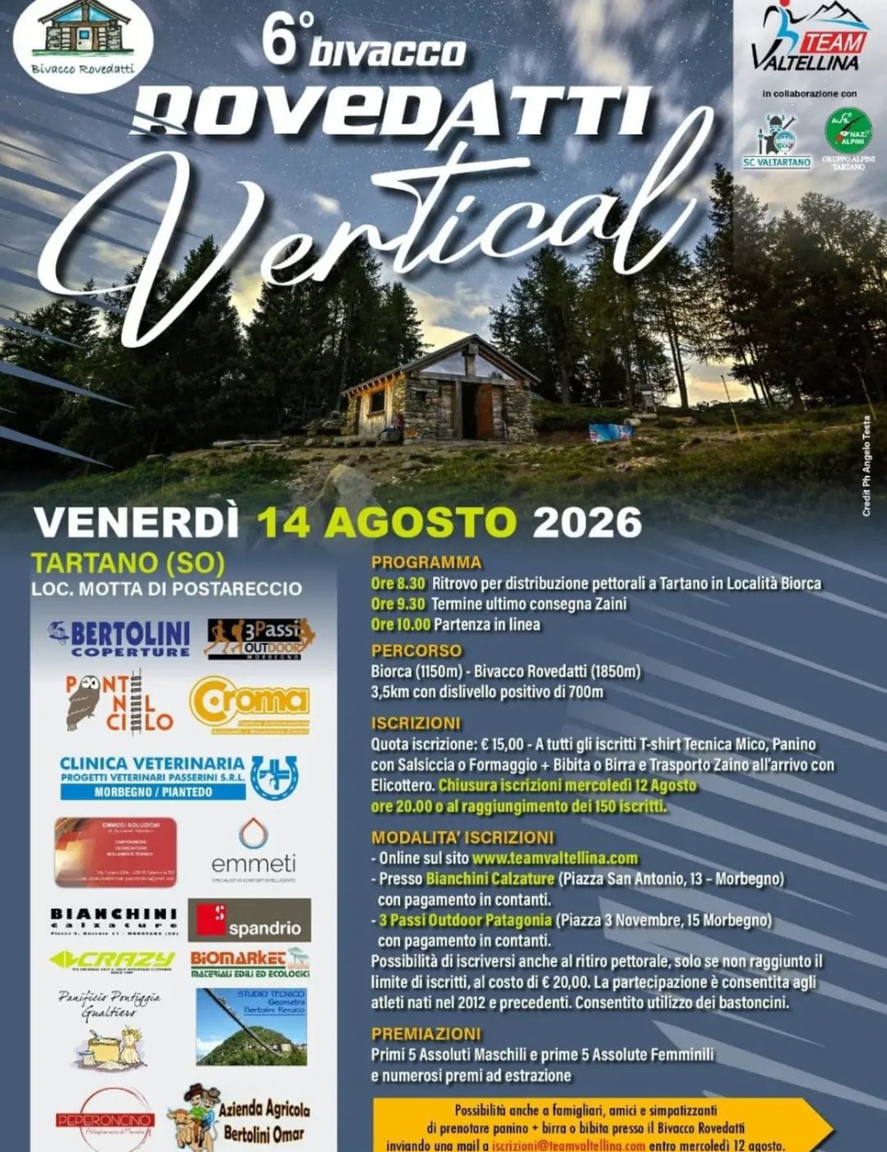 Immagine Evento Bivacco Rovedatti Vertical | Calendario Valtellinese