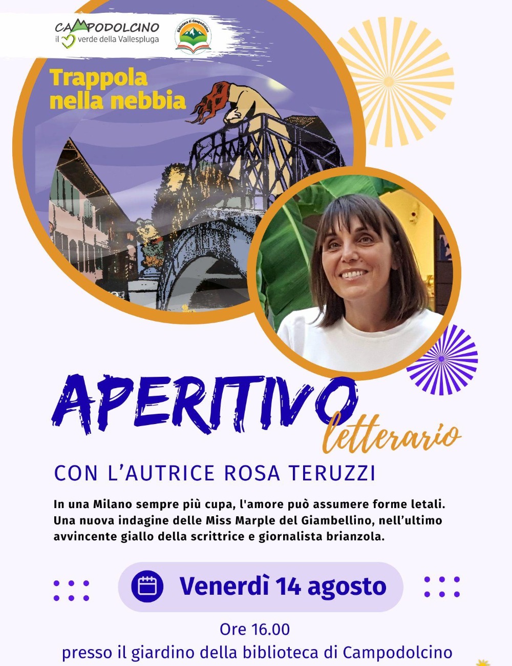 Immagine Evento Aperitivo letterario con Rosa Teruzzi | Calendario Valtellinese
