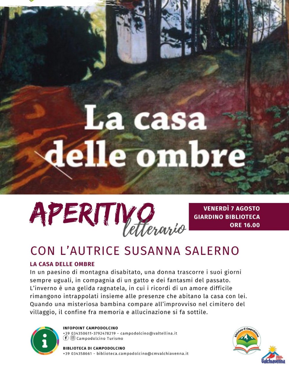 Immagine Evento Aperitivo letterario con Susanna Salerno | Calendario Valtellinese