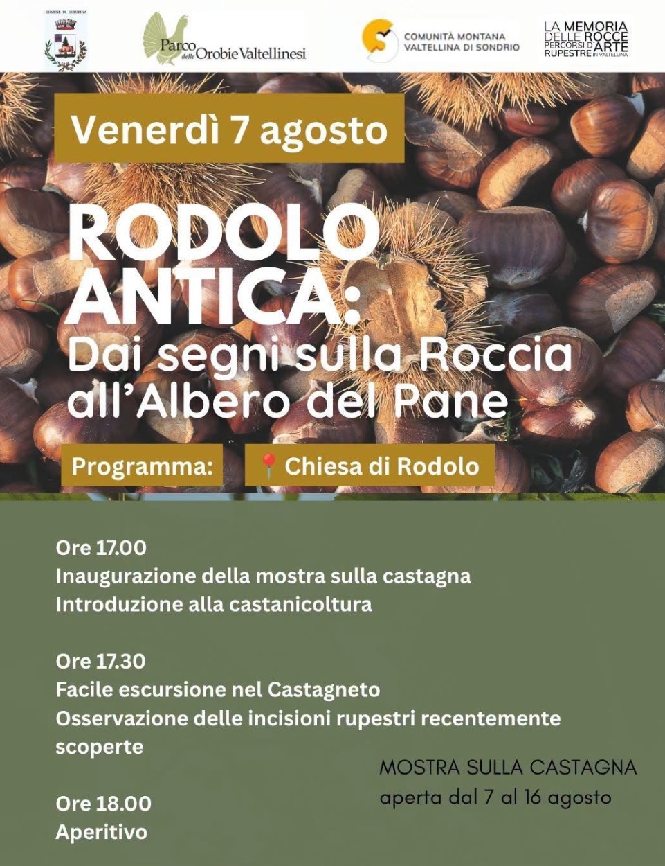 Immagine Evento Rodolo antica: dai segni sulla Roccia all’Albero del Pane | Calendario Valtellinese