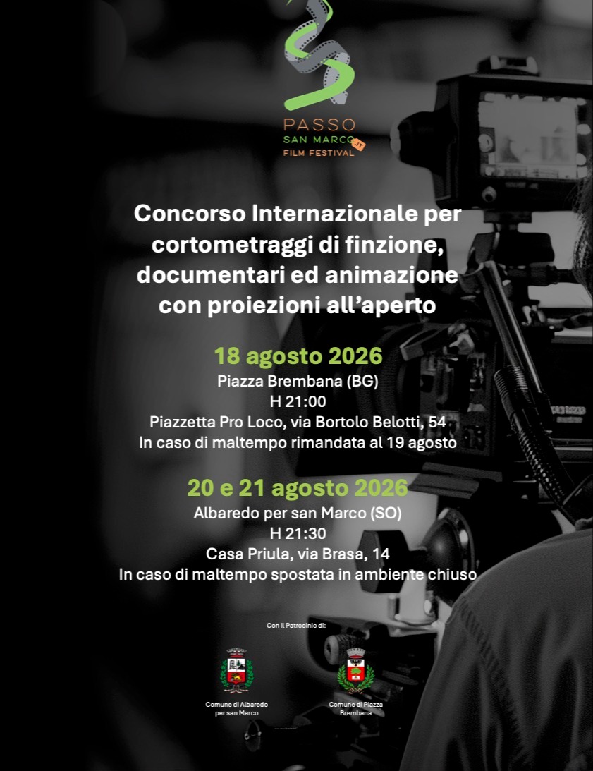 Immagine Evento Concorso Internazionale per cortometraggi di finzione, documentari ed animazione con proiezioni all'aperto | Calendario Valtellinese