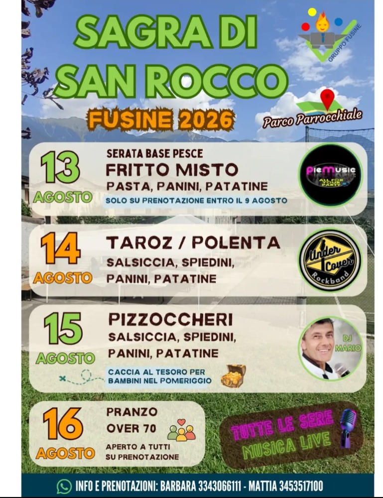 Immagine Evento Sagra di San Rocco | Calendario Valtellinese