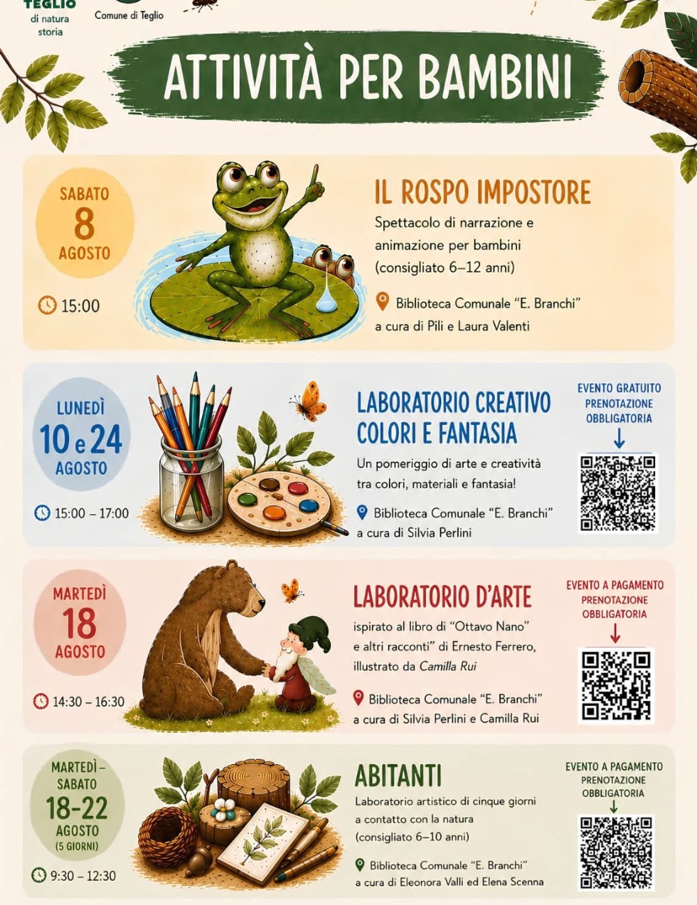 Immagine Evento Laboratori per bambini a Teglio | Calendario Valtellinese