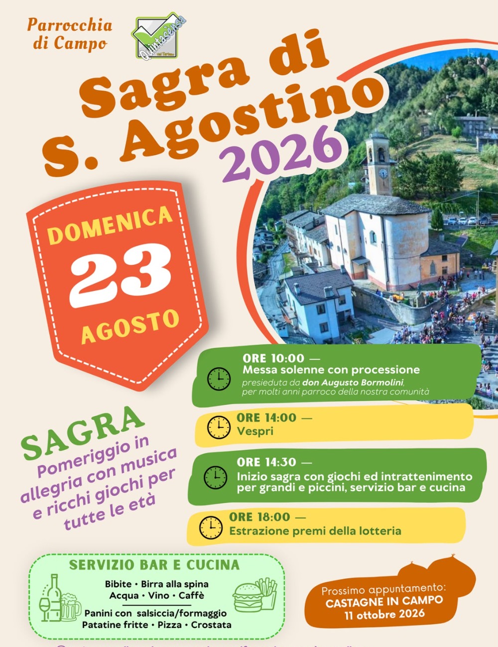 Immagine Evento Sagra di S. Agostino | Calendario Valtellinese