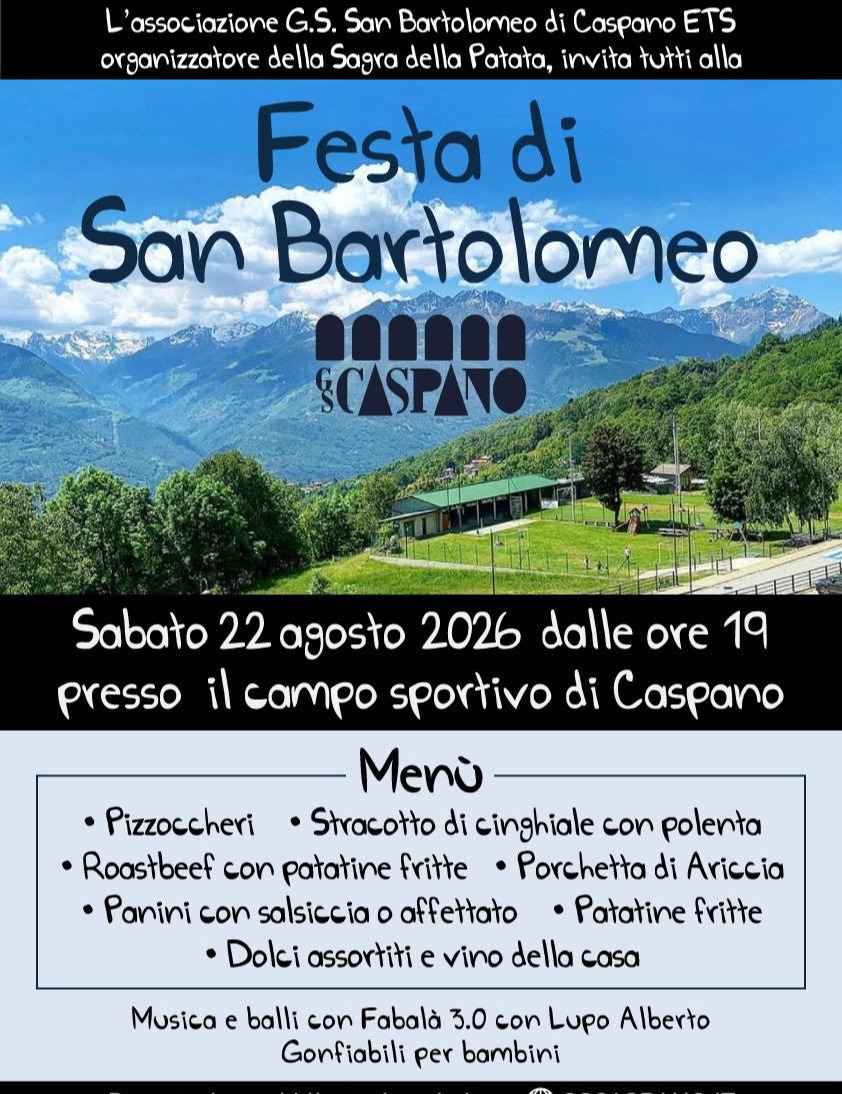 Immagine Evento Festa di San Bartolomeo | Calendario Valtellinese