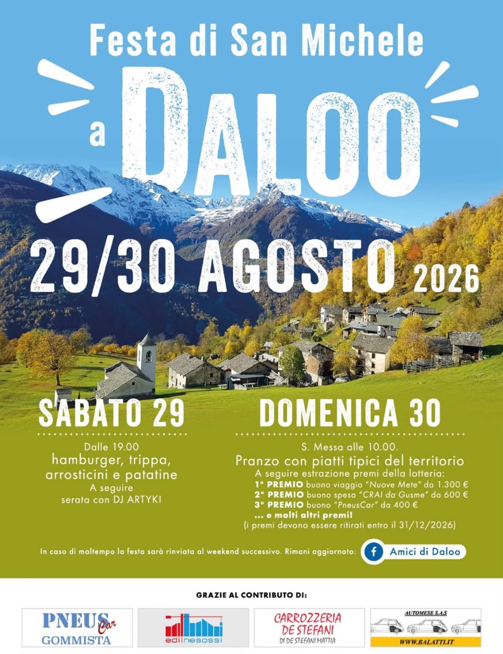 Immagine Evento Festa di San Michele | Calendario Valtellinese