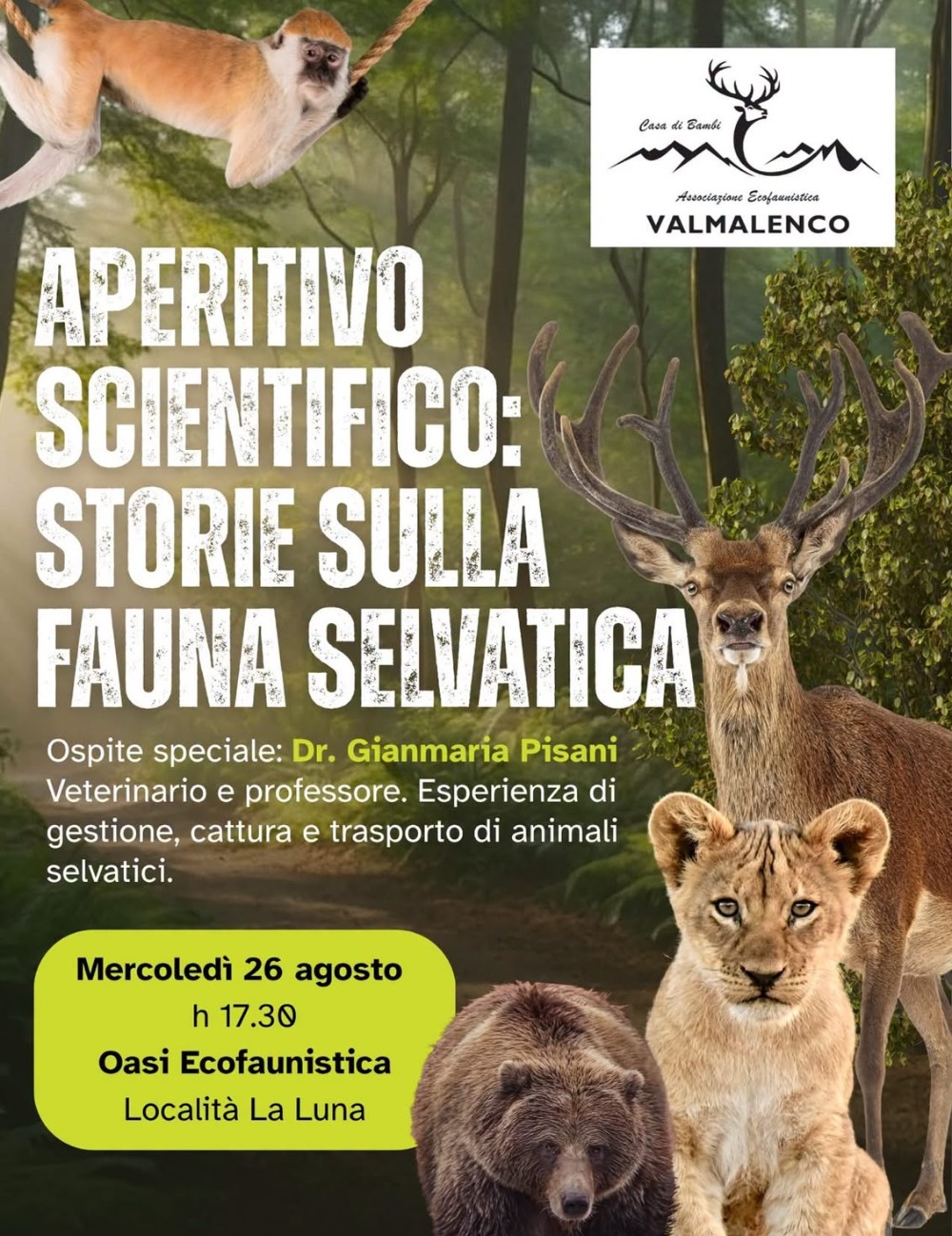 Immagine Evento Aperitivo scientifico: storie sulla fauna selvatica | Calendario Valtellinese