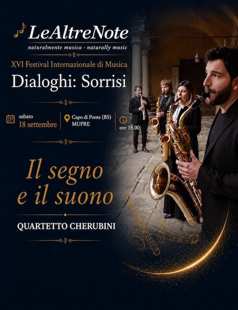 Immagine Evento Festival Le Altre Note 2026 — Dialoghi: Sorrisi Il segno e il suono Quartetto Cherubini | Calendario Valtellinese