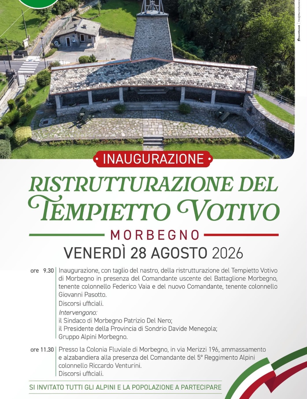 Immagine Evento Inaugurazione della ristrutturazione del Tempietto Votivo a Morbegno | Calendario Valtellinese