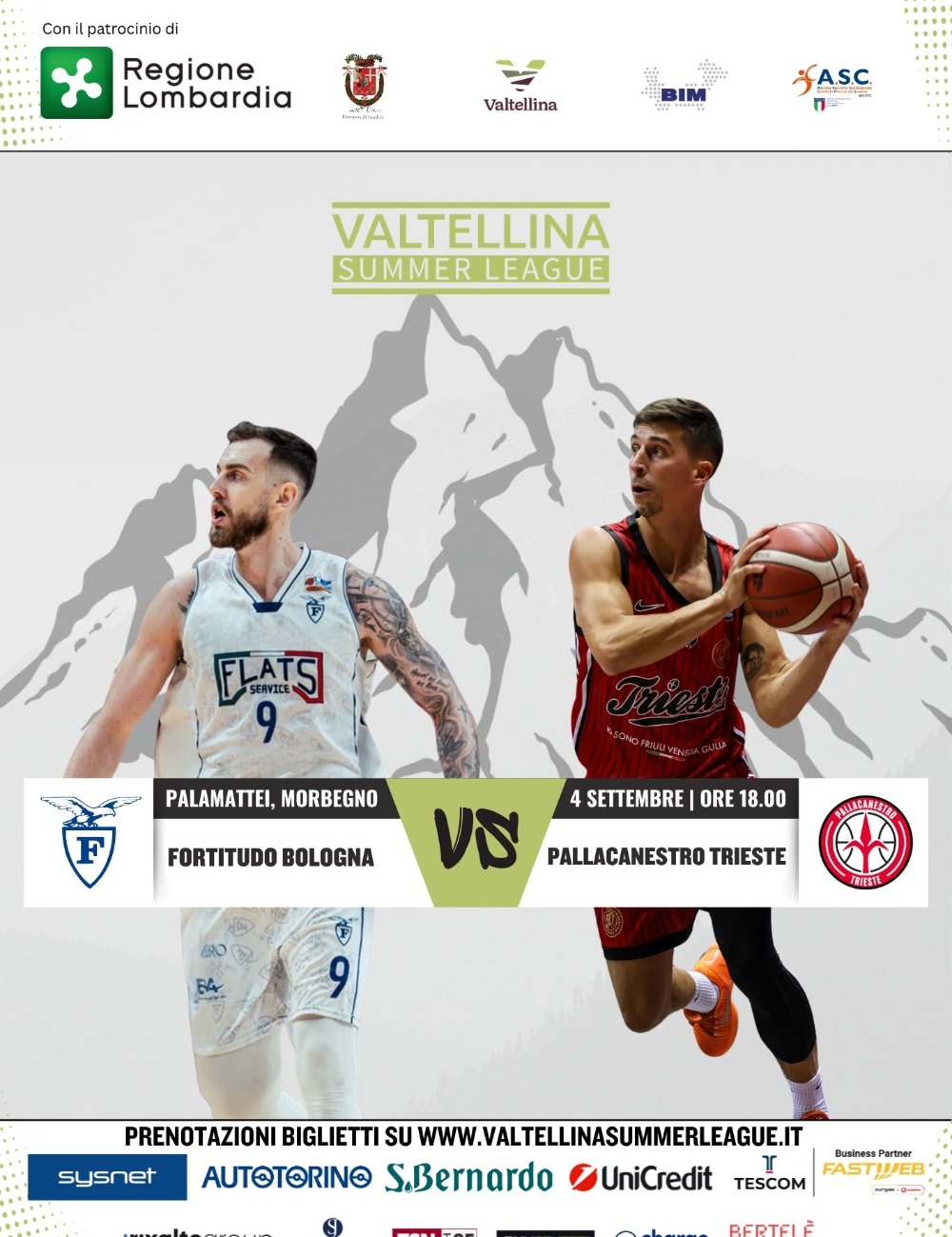 Immagine Evento Fortitudo Bologna vs Pallacanestro Trieste | Calendario Valtellinese