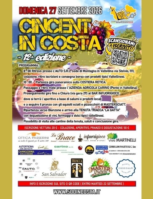 Immagine Evento Cincent in Costa 2026: raduno di Fiat 500 in Valtellina | Calendario Valtellinese