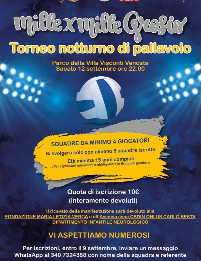 Immagine Evento Torneo notturno di pallavolo a Grosio | Calendario Valtellinese