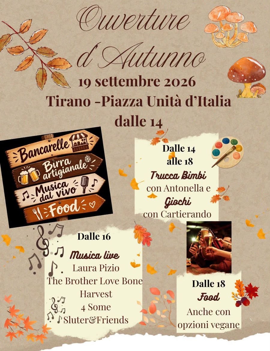 Immagine Evento Ouverture d’Autunno | Calendario Valtellinese