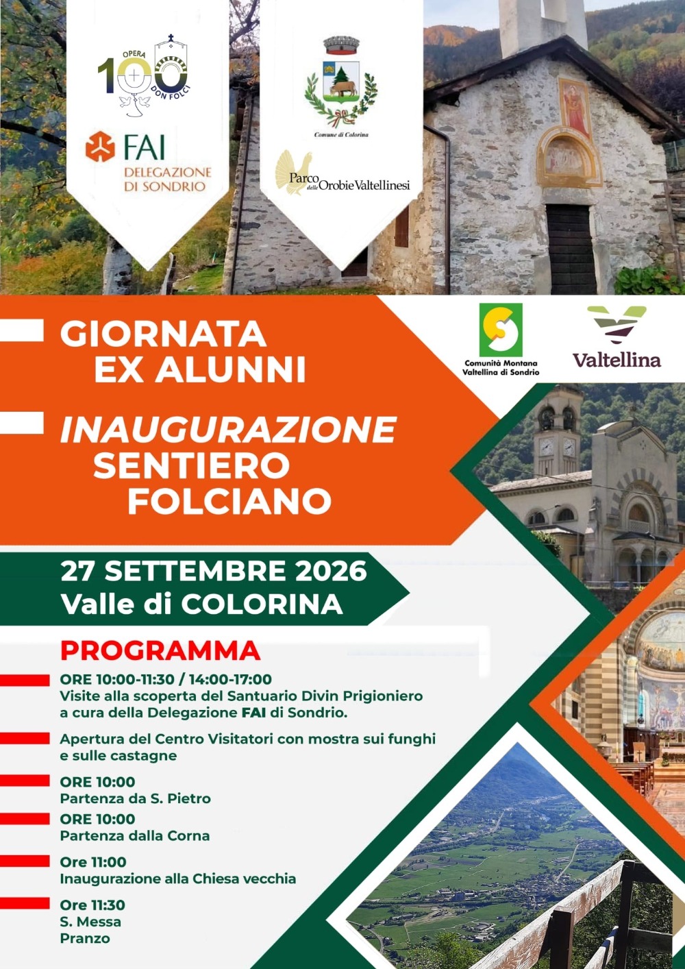 Immagine Evento Giornata ex alunni e inaugurazione Sentiero Folciano | Calendario Valtellinese