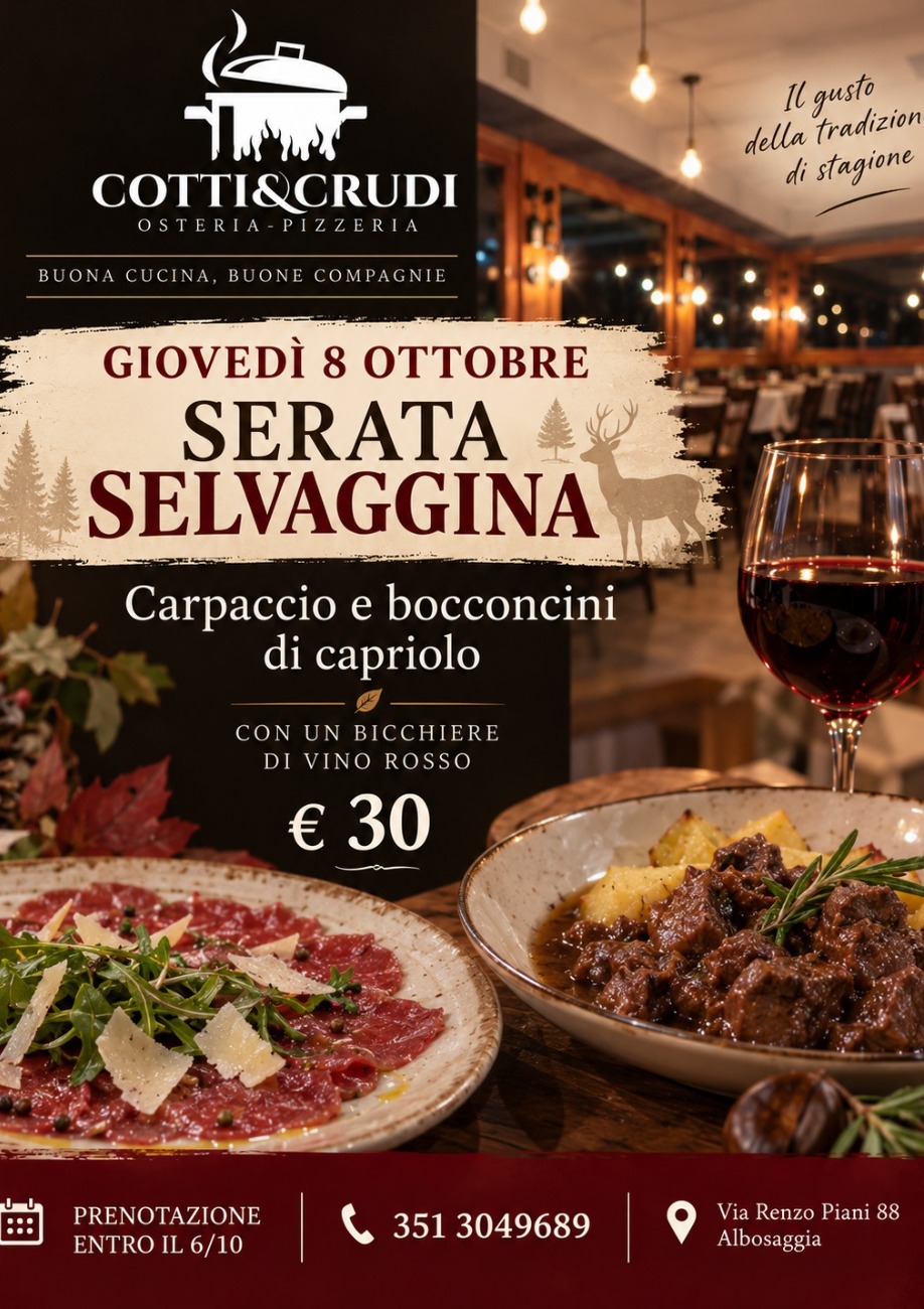 Immagine Evento Serata Selvaggina | Calendario Valtellinese