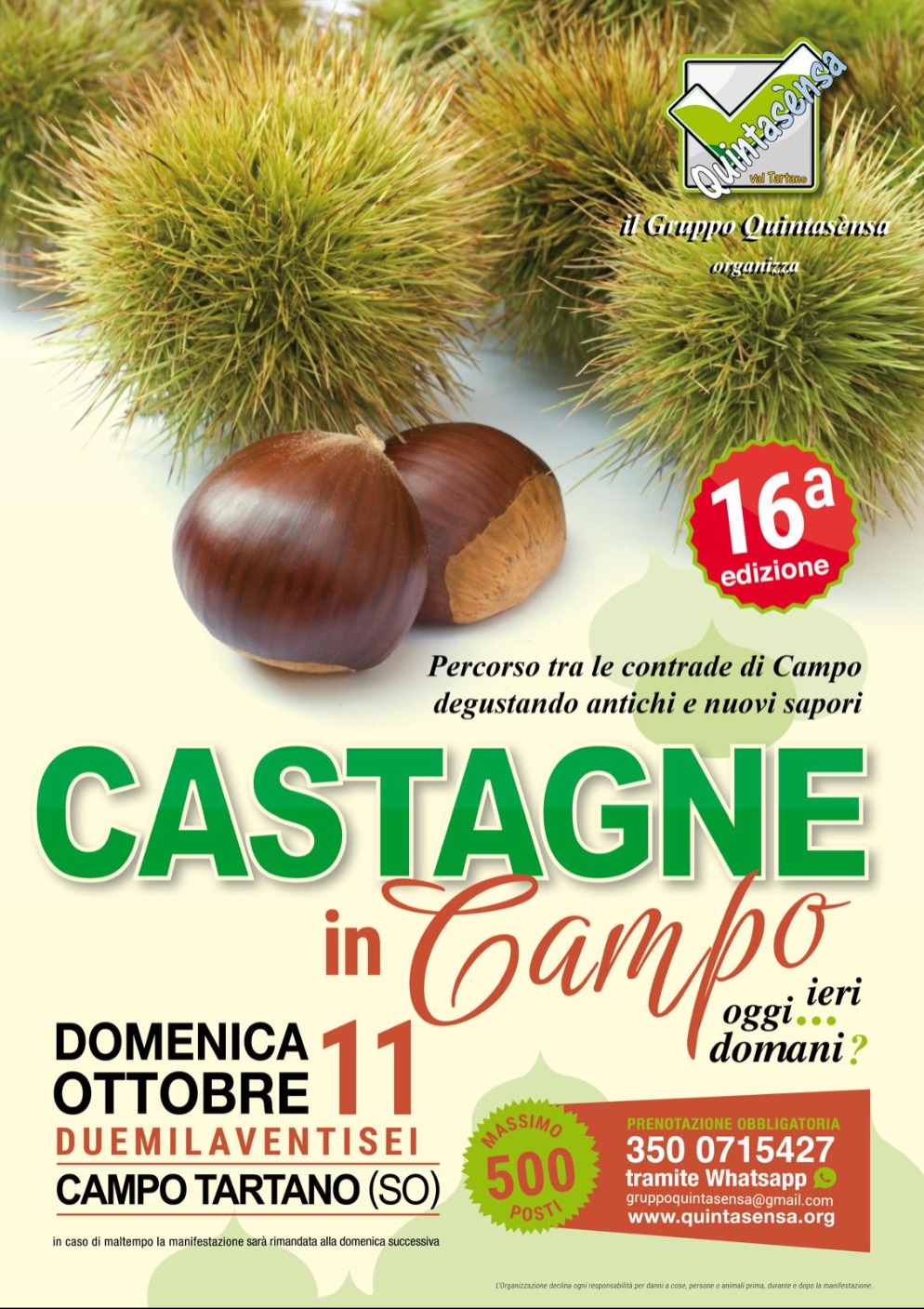 Immagine Evento Castagne in Campo | Calendario Valtellinese