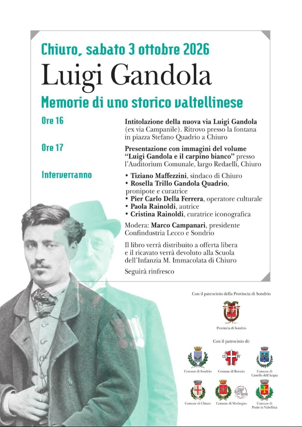 Immagine Evento Luigi Gandola. Memorie di uno storico valtellinese | Calendario Valtellinese