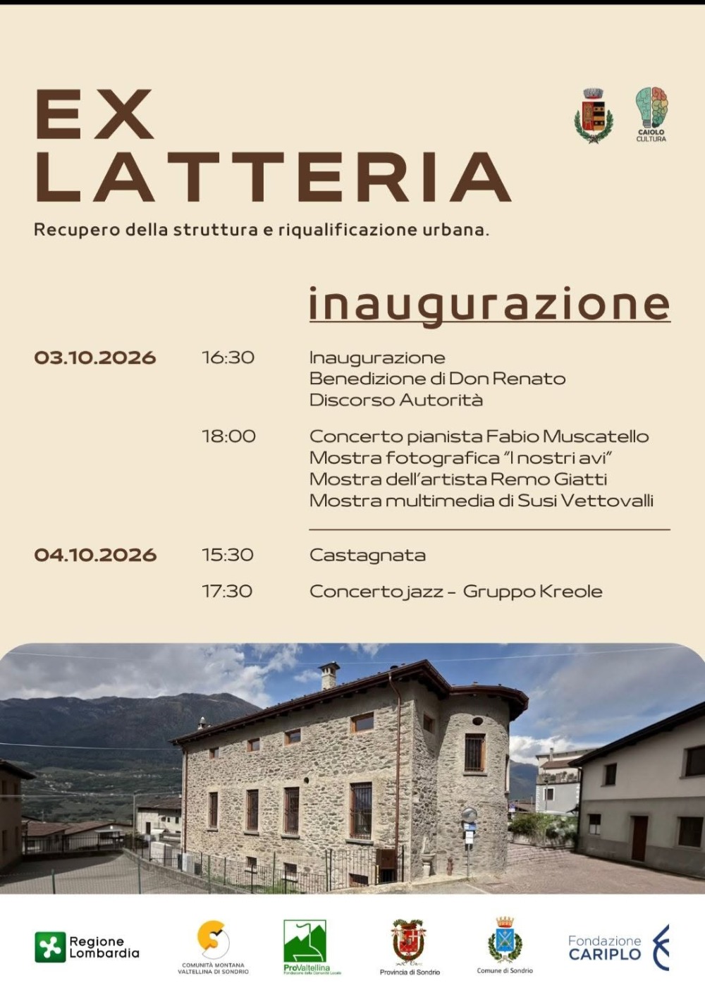 Immagine Evento Inaugurazione Ex Latteria | Calendario Valtellinese