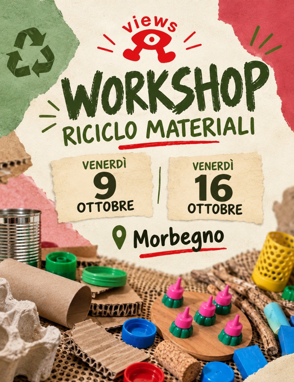 Immagine Evento Workshop “Esplorazione di scarti, materiali e di ambienti formativi ed educativi” | Calendario Valtellinese