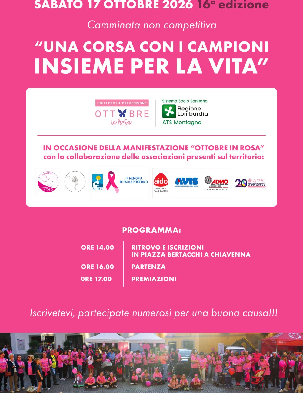 Immagine Evento Una corsa con i campioni insieme per la vita | Calendario Valtellinese