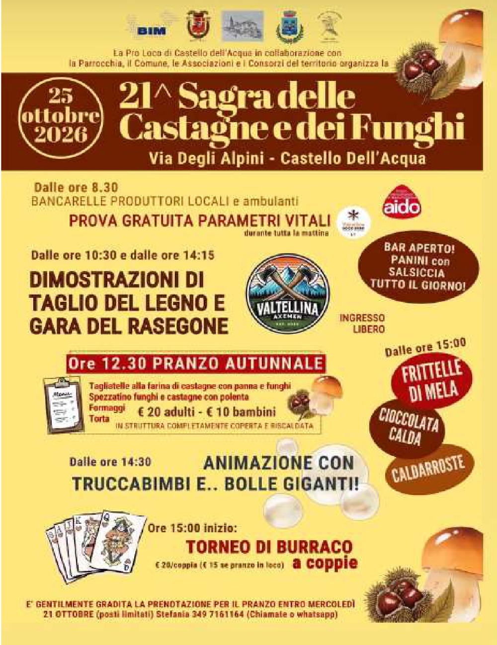Immagine Evento Sagra delle Castagne e dei Funghi | Calendario Valtellinese