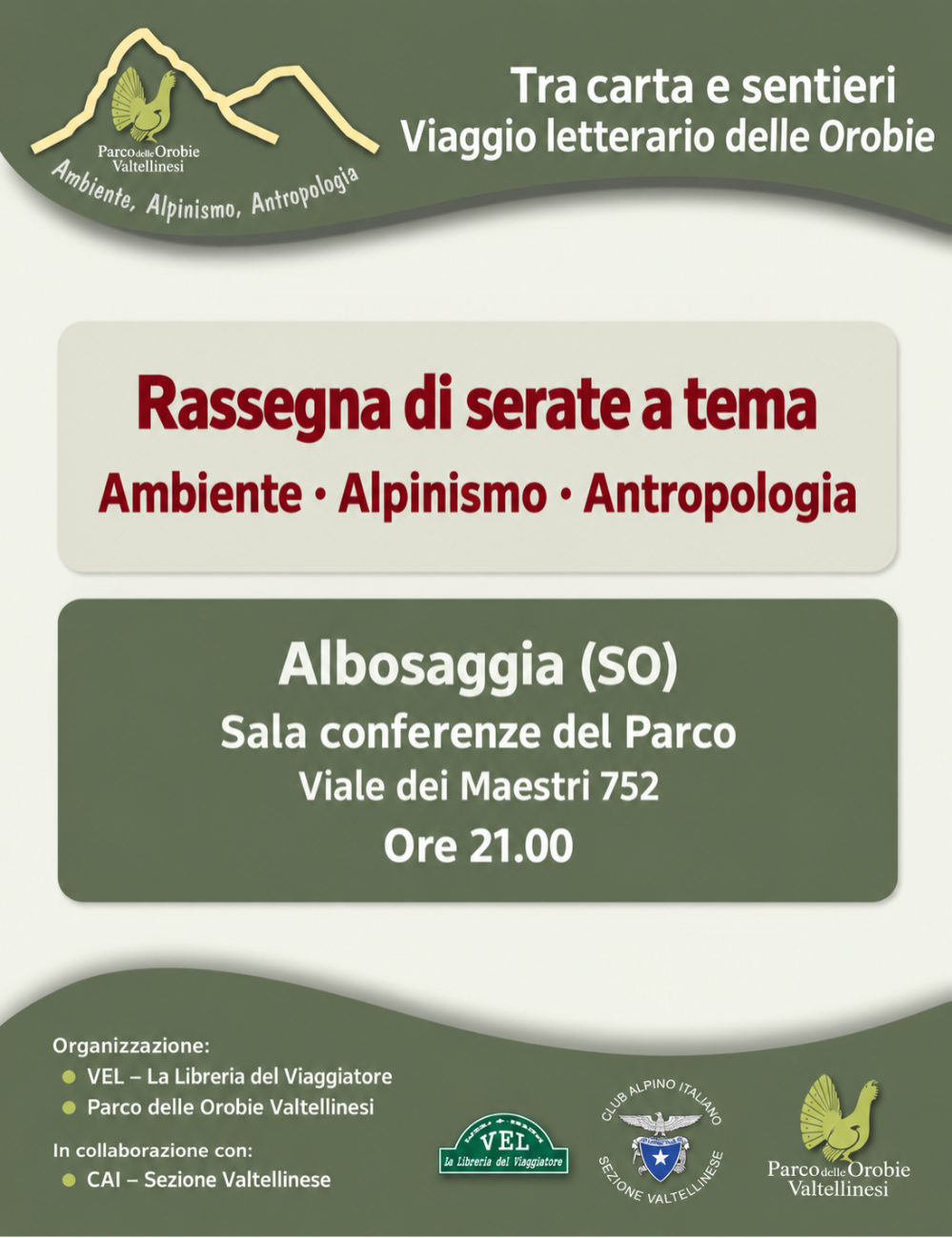 Immagine Evento Tra carta e sentieri Viaggio Letterario dalle Orobie | Calendario Valtellinese