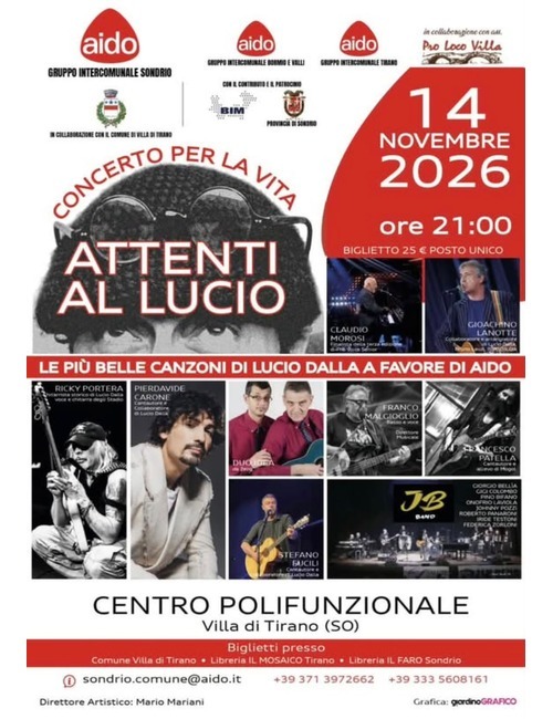 Immagine Evento Attenti al Lucio a Villa di Tirano: concerto per Dalla | Calendario Valtellinese