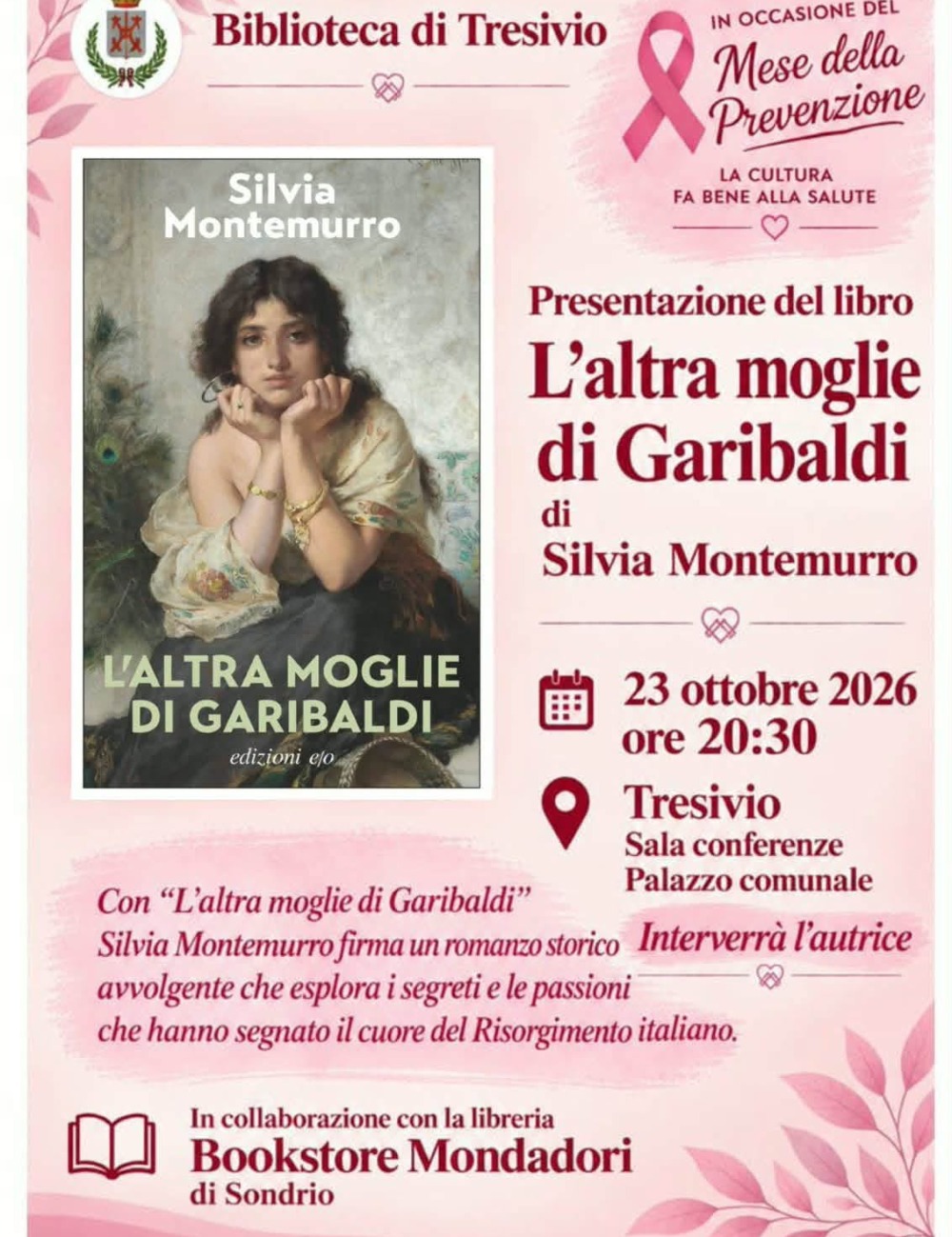 Immagine Evento Presentazione libro "L’altra moglie di Garibaldi" a Tresivio | Calendario Valtellinese