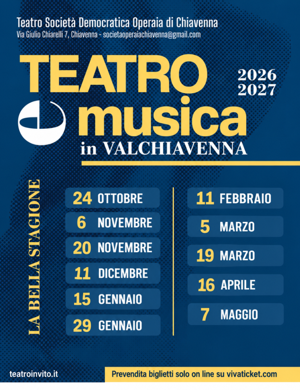 Immagine Evento Teatro e Musica in Valchiavenna 2026-2027 | Calendario Valtellinese
