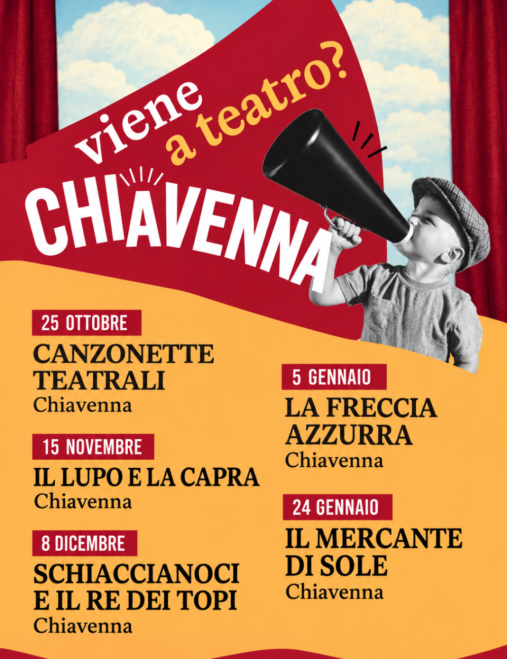 Immagine Evento Chi viene a Teatro - Appuntamenti per bambini | Calendario Valtellinese