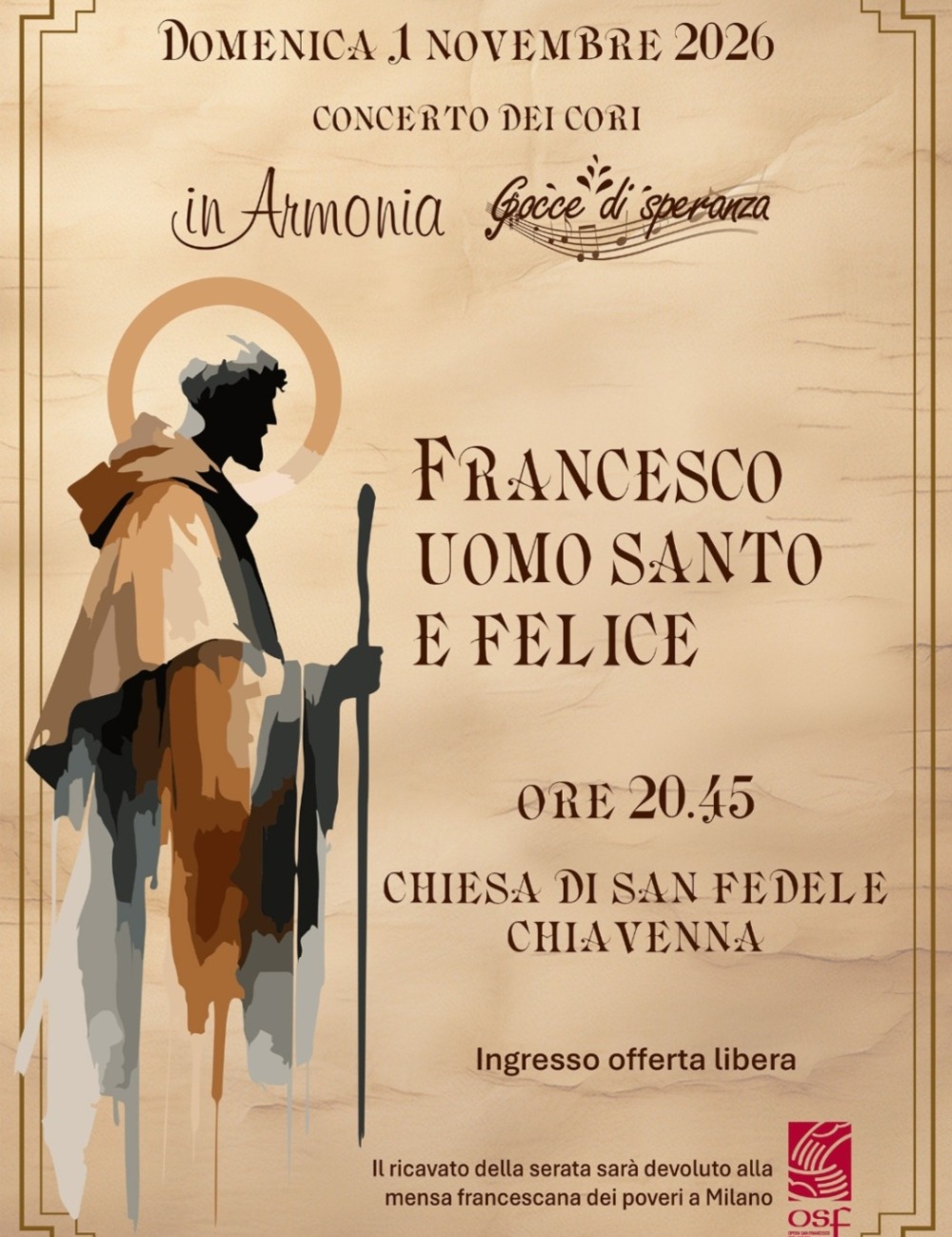 Immagine Evento Francesco uomo santo e felice | Calendario Valtellinese