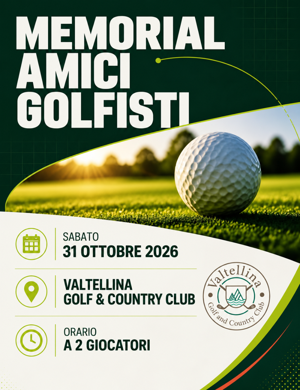 Immagine Evento Memorial Amici Golfisti | Calendario Valtellinese