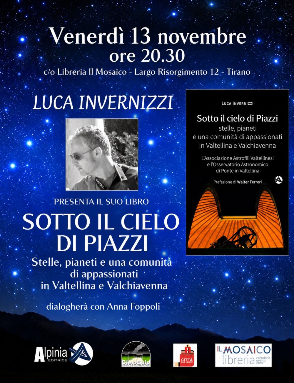 Immagine Evento Presentazione libro "Sotto il cielo di Piazzi" | Calendario Valtellinese