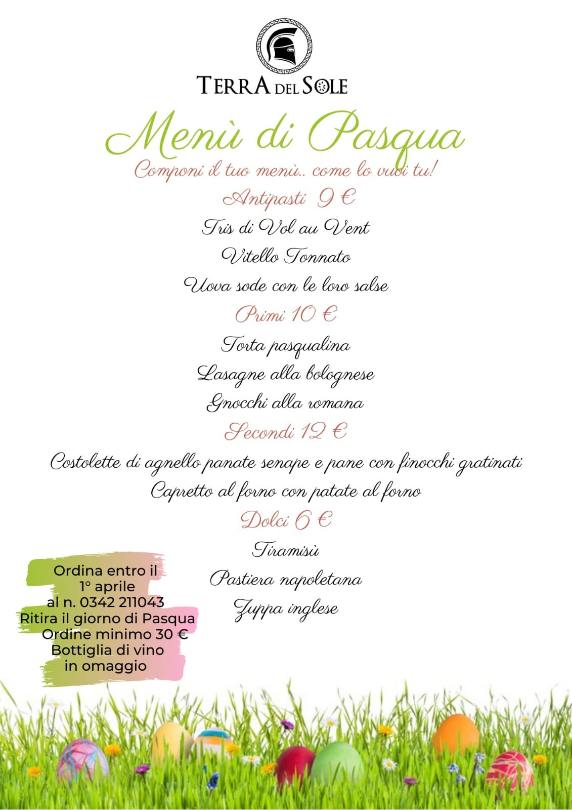 Menu di Pasqua 2021 all'Agriturismo Terra del Sole | Blog di Valendario Valtellinese