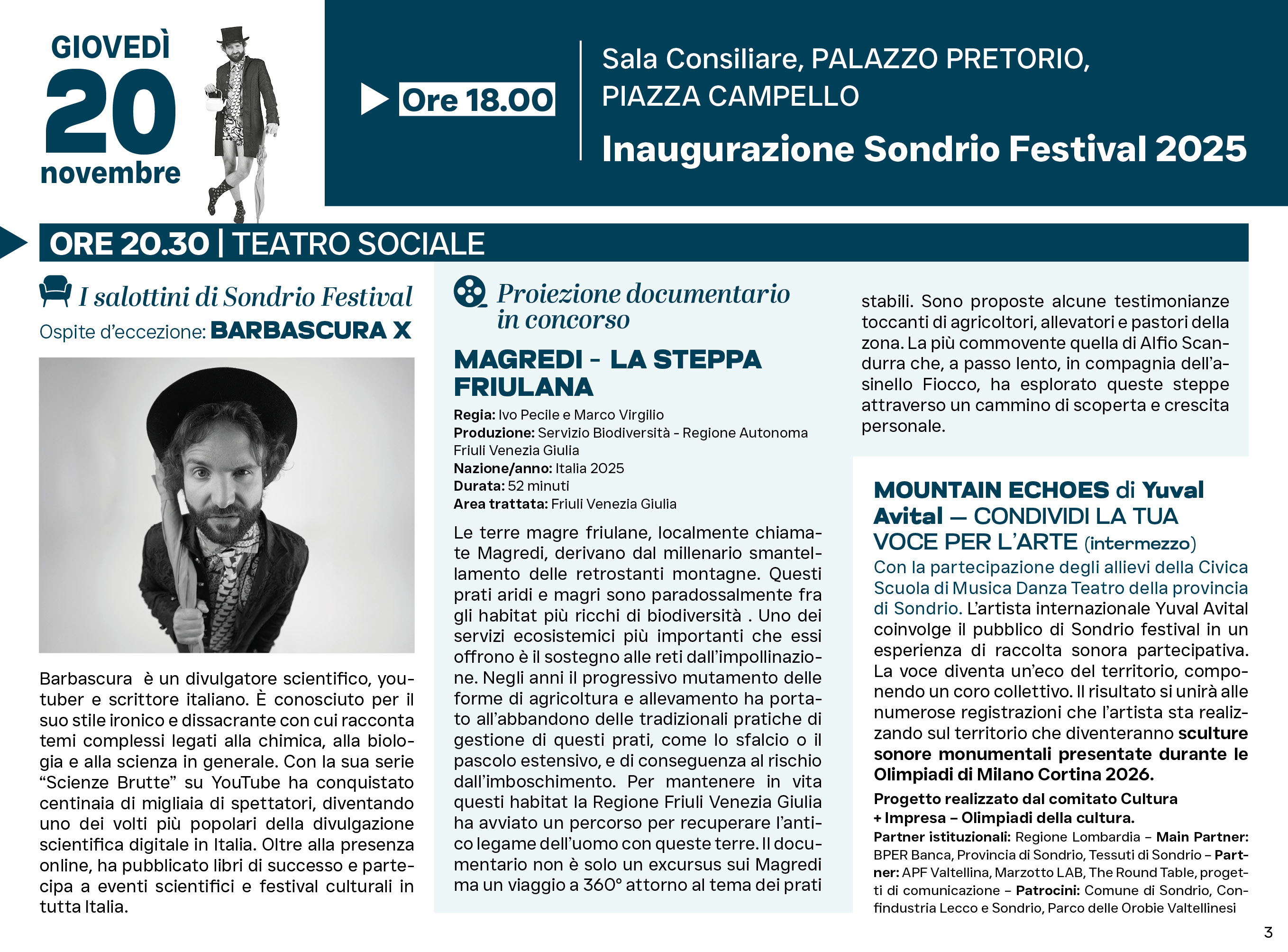 Immagine gallery evento Sondrio Festival 2025